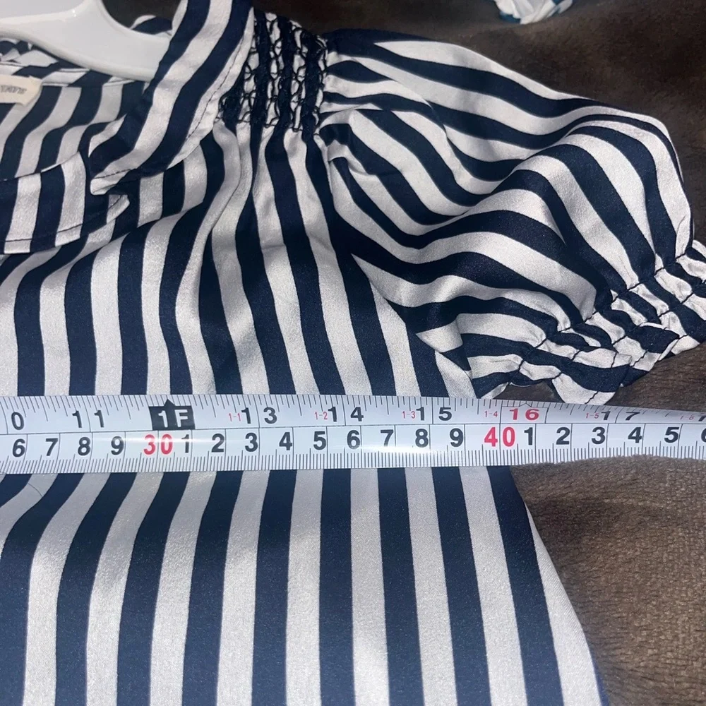 Tucker + Tate Navy and White Striped Nightgown